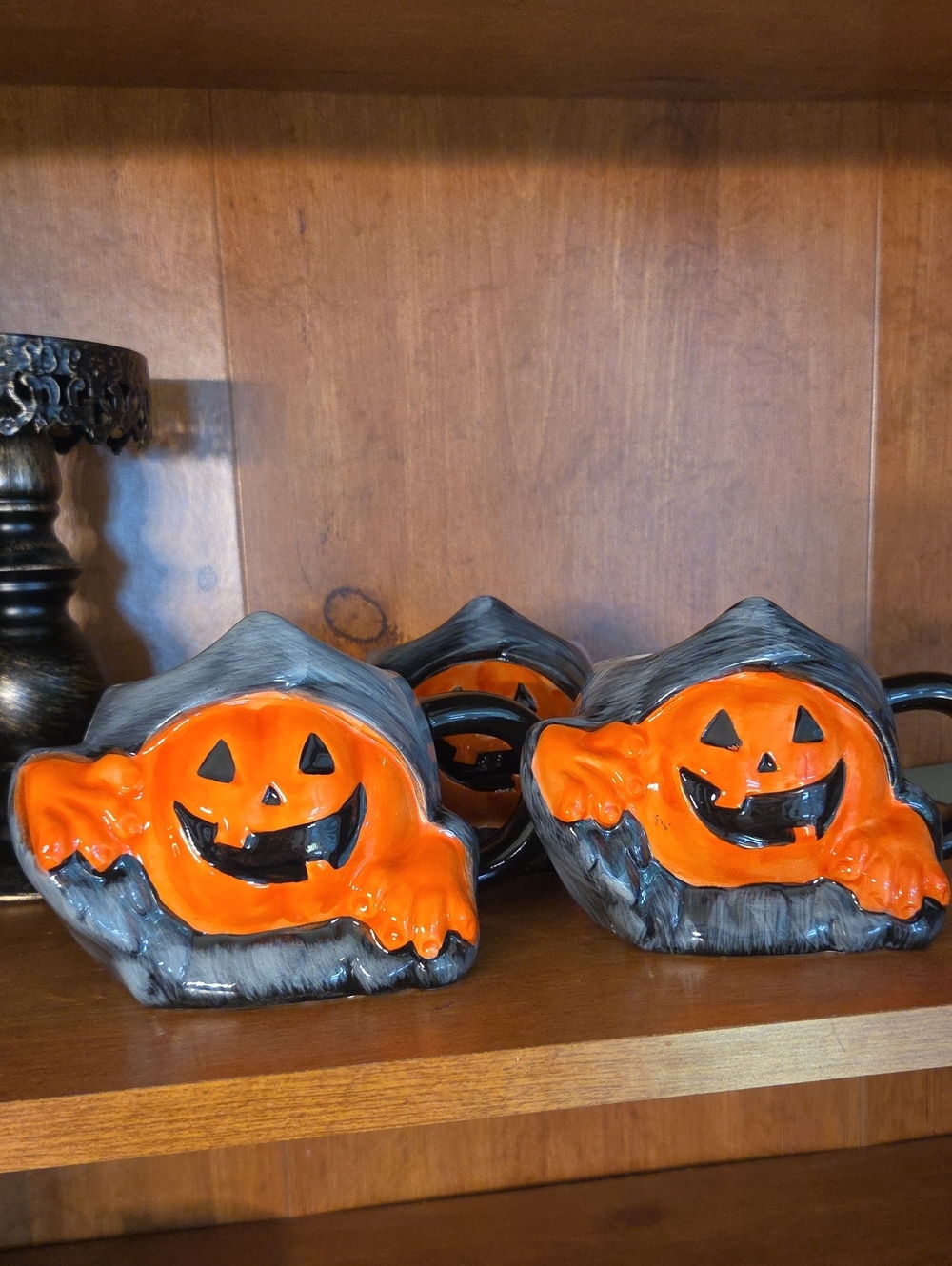 Halloween Pumpkin Ceramic Mug Set Of 3
